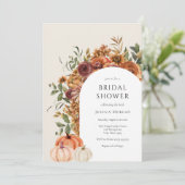 Arch Autumn Pumpkin Bridal Dusche Einladung (Stehend Vorderseite)