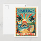 Arch Beach, Laguna CA Retro-Reise Postkarte (Vorne/Hinten)