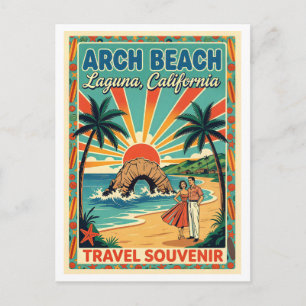 Arch Beach, Laguna CA Retro-Reise Postkarte