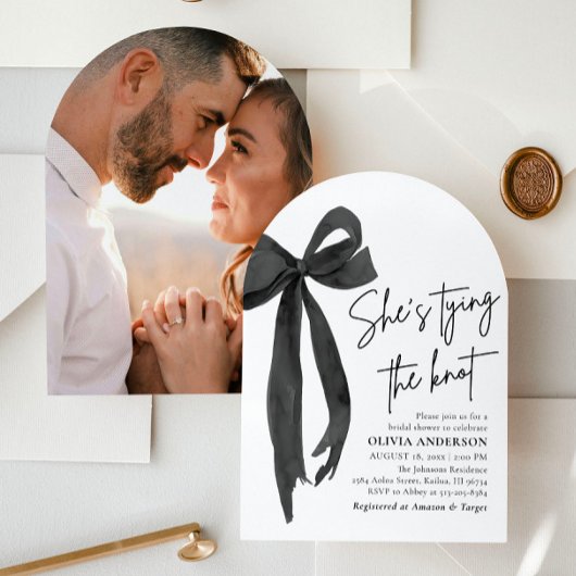 Arch Black Bow Sie bindet das Brautparty des Knote Einladung