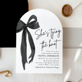 Arch Black Bow Sie bindet das Brautparty des Knote Einladung