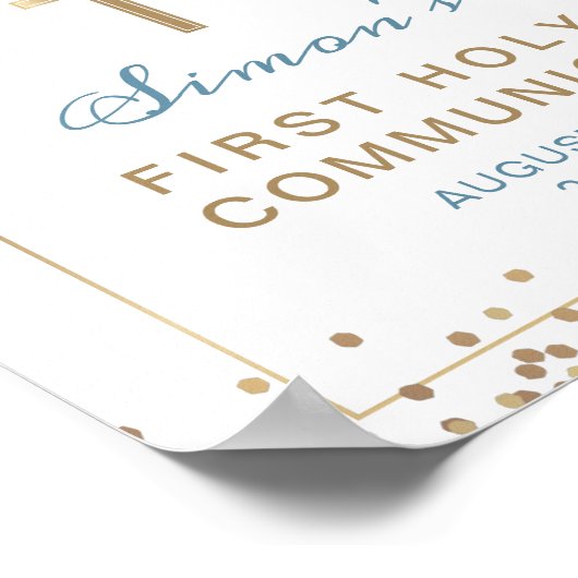 Arch Blue Gold Floral First Heilige Kommune Willko Poster (Ecke)
