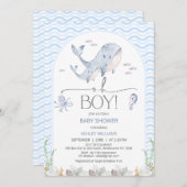 Arch Blue Oh Boy Under Sea Baby Dusche Einladung (Vorne/Hinten)