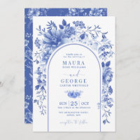Arch Blue White Chinoiserie Blume Hochzeit