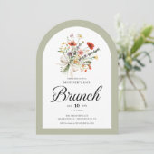 Arch Blumenstrauß Muttertags-Brunch-Einladung Einladung (Stehend Vorderseite)