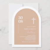 Arch Blush Pink Christening Einladung (Vorderseite)