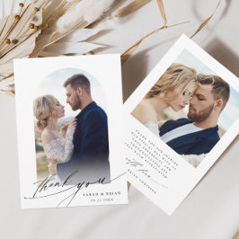 Arch Boho Calligraphy 2 Foto Wedding Dankeskarte