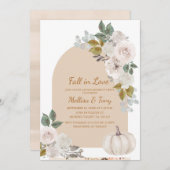 Arch Boho Floral Pumpkin Falling in Liebe Einladung (Vorne/Hinten)