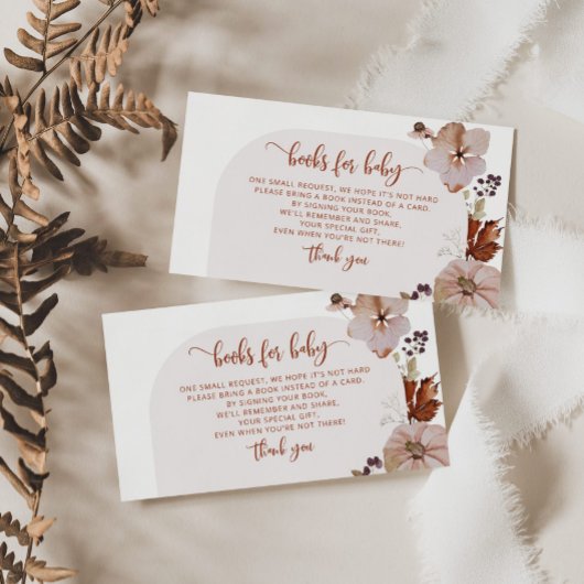 Arch boho Kürbisbücher für die Kinderkarte Begleitkarte