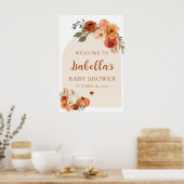 Arch Boho Little Pumpkin Baby Dusche Begrüßungszei Poster (Küche)