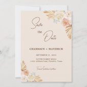 Arch Boho Pampas Getrocknetes Gras Save The Date (Vorderseite)