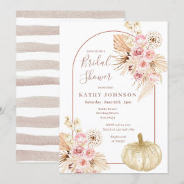 Arch Boho Pampas Grass und Pumpkin-Brautparty Einladung