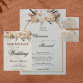 Arch Boho Pampas Grass Wedding RSVP Begleitkarte
