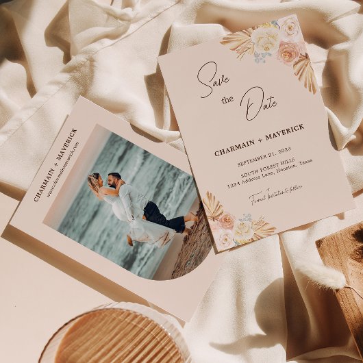 Arch Boho Pampas Trockengras Save The Date