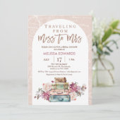 Arch Boho Reisen Frau Brautparty verpassen Einladung (Stehend Vorderseite)