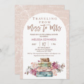 Arch Boho Reisen Frau Brautparty verpassen Einladung (Vorne/Hinten)