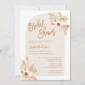 Arch Boho Terracotta Pampas Grass Brautparty Einladung (Vorderseite)