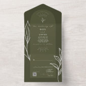 Arch Botanical Green Wedding QR UAWG All In One Einladung (Innen Boden)
