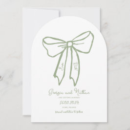 Arch Bow Sage Green Save the Date Einladung