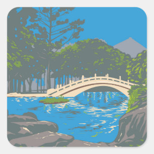 Arch Bridge Guanghua Pool Quadratischer Aufkleber