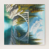 Arch Bridge Over Mountain Stream Jigsaw Puzzle (Horizontal)