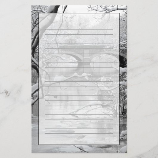 Arch Bridge über Frozen River im Winter Briefpapier (Vorderseite)