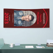 Arch Burgundy Red Foto Abschluss Banner (Messe)