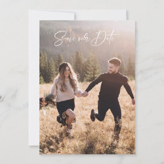 Arch Burnt Orange Floral Save the Date Card Einladung (Rückseite)