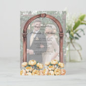 Arch-Butter-Gelb-Rose-Foto-Engagement-Partei Einladung (Stehend Vorderseite)