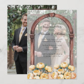 Arch-Butter-Gelb-Rose-Foto-Engagement-Partei Einladung (Vorne/Hinten)