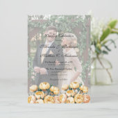 Arch-Butter-Gelb-Rose-Foto Hochzeitsfeier Einladung (Stehend Vorderseite)