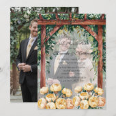 Arch Butter-Gelbes Foto Hochzeitsdusche Einladung (Vorne/Hinten)