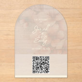 Arch Cherry Blossom Wedding Invitation QR Code Acryleinladungen (Vorderseite)