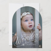 Arch Christmas Wonder Handschrift Foto Card Einladung (Vorderseite)