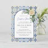 Arch Citrus Lemon Amalfi Positano Couples Shower Einladung (Stehend Vorderseite)