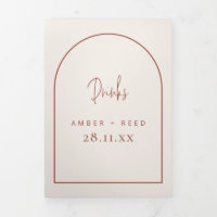 Arch Cream & Terracotta Drinks Menu für Hochzeiten