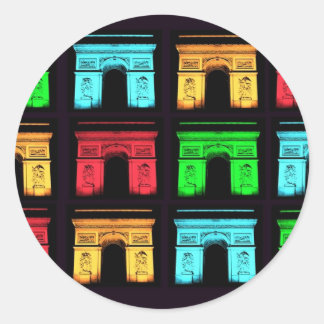 Arch De Triumph Collage Runder Aufkleber