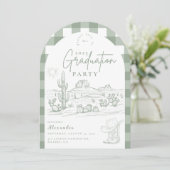 Arch Desert Chic Abschluss Western Cowgirl Einladung (Stehend Vorderseite)