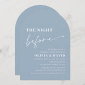 Arch Dusty Blue The Night Before Probe Dinner Einladung (Vorne/Hinten)