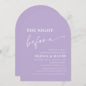Arch Dusty Lila Night Before Probe Dinner Einladung (Vorne/Hinten)