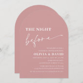 Arch Dusty Pink The Night Before Probe Dinner Einladung (Vorne/Hinten)