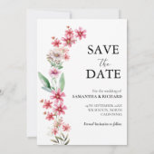 Arch Dusty rosa Wildblume Wedding Save the Date Einladung (Rückseite)