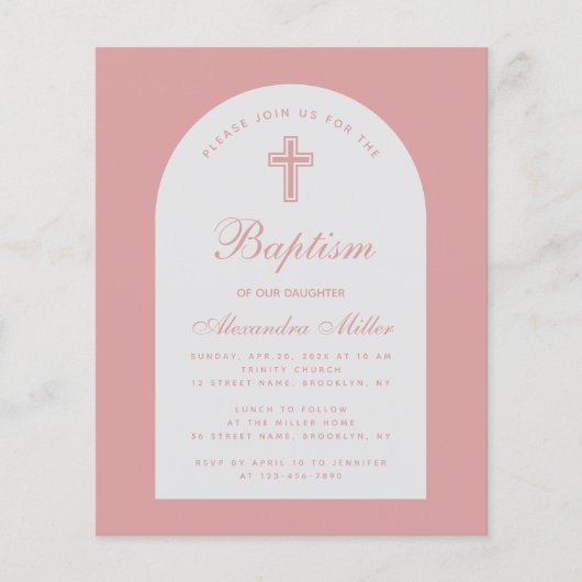 Arch Dusty Rose Girl Taufe (Vorderseite)