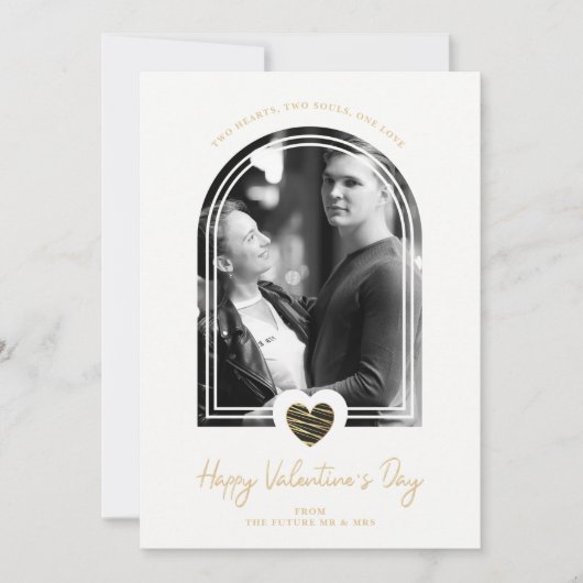 Arch Effect Black Heart Happy Valentine's Day Save The Date (Vorderseite)
