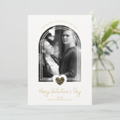Arch Effect Black Heart Happy Valentine's Day Save The Date (Stehend Vorderseite)