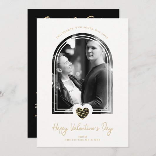 Arch Effect Black Heart Happy Valentine's Day Save The Date (Vorne/Hinten)