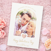 Arch Effect Pink Heart Happy Valentine's Day Photo Save The Date