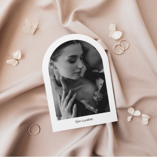 Arch Elopement Ankündigung mit Foto- und QR-Code