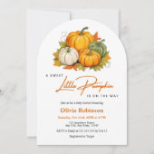 Arch Fall Autumn A Little Pumpkin Baby Shower Einladung (Vorderseite)