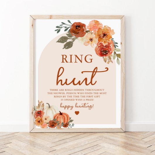 Arch Fall Boho Pumpkin Ring Hunt Brautparty Poster